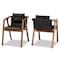Baxton Studio Marcena Mid-Century Modern Black Imitation Leather Upholstered 2-Piece Wood Dining Chair Set Set of 2 188-11663-ZORO - alternate 9